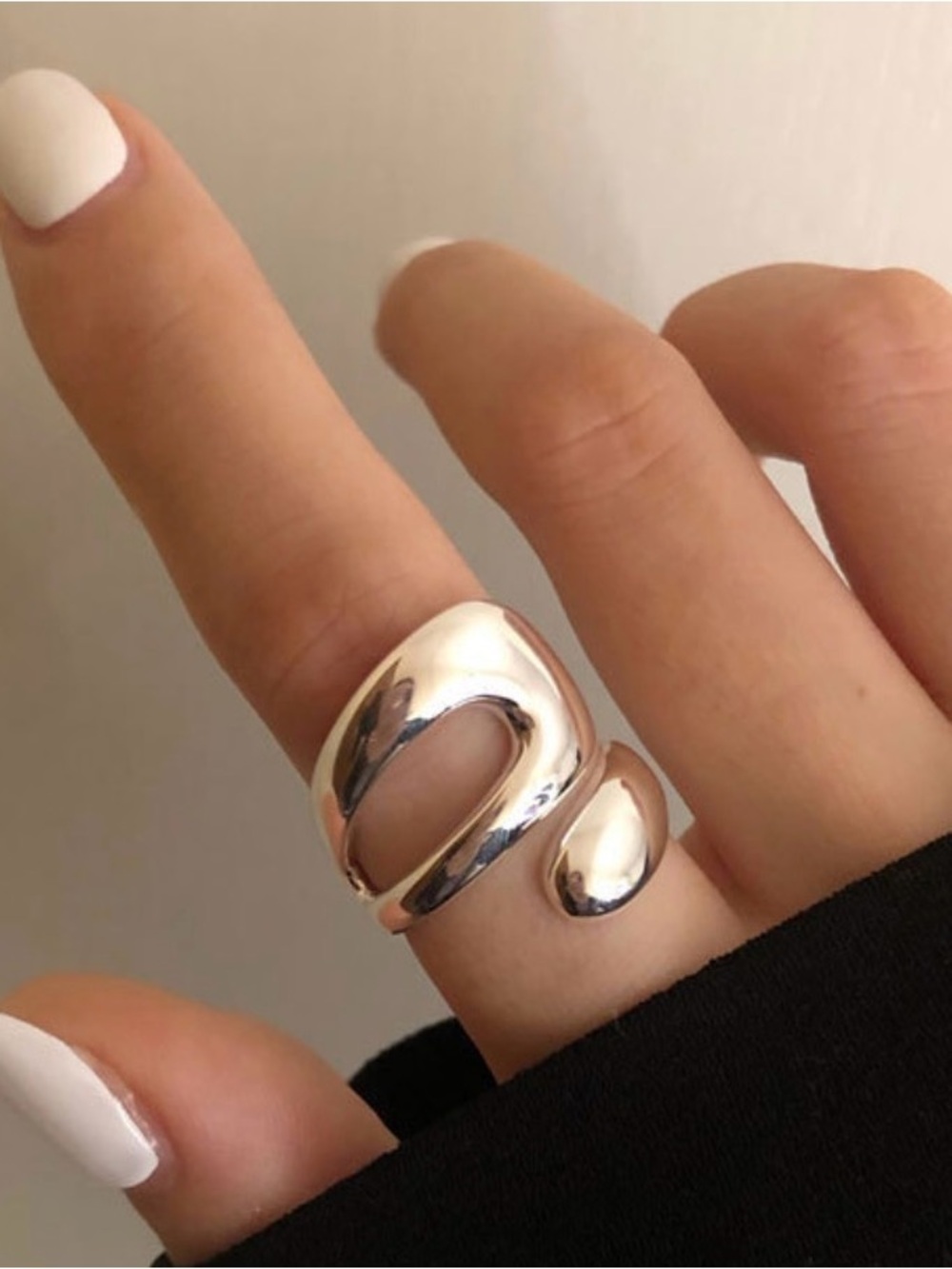 Modern Open Spiral adjustable  Silver Ring - Women Jewelry with box